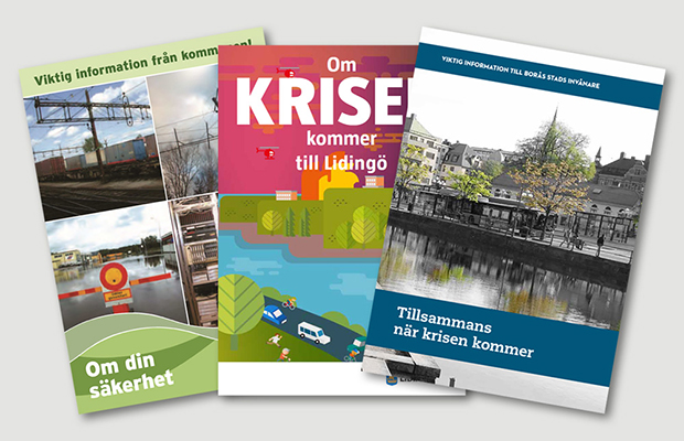 Bild på tre olika lokala broschyrer